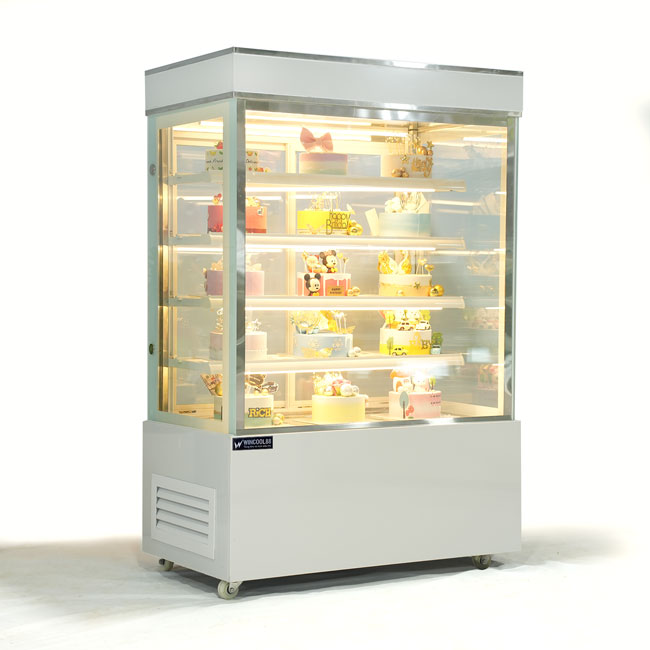 Tủ bánh kem 1m2 kính vuông 5 tầng
