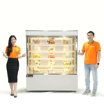 Tủ bánh kem 1m5 kính vuông 5 tầng