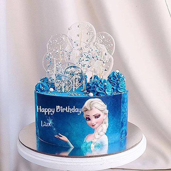 Bánh sinh nhật Elsa màu xanh 2