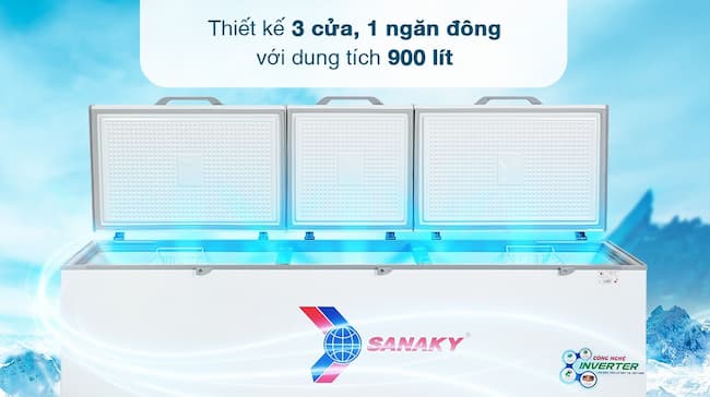 Tủ đông Sanaky Inverter 900 lít VH-1199HY3