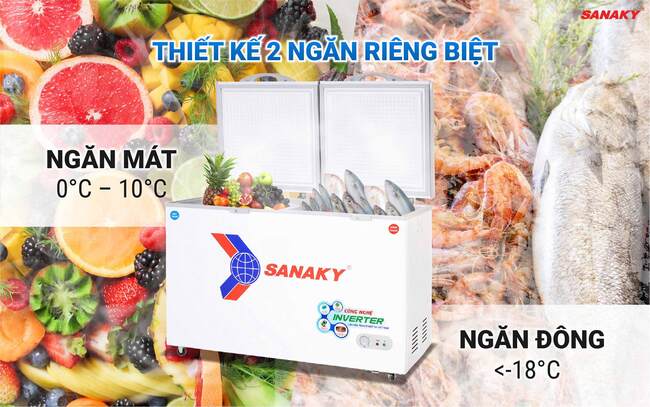 Bảo quản linh hoạt với 2 ngăn đông - mát