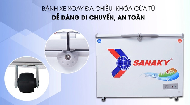 Bánh xe di chuyển linh hoạt