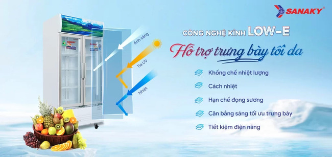 Kính Low-E trưng bày thực phẩm hiệu quả