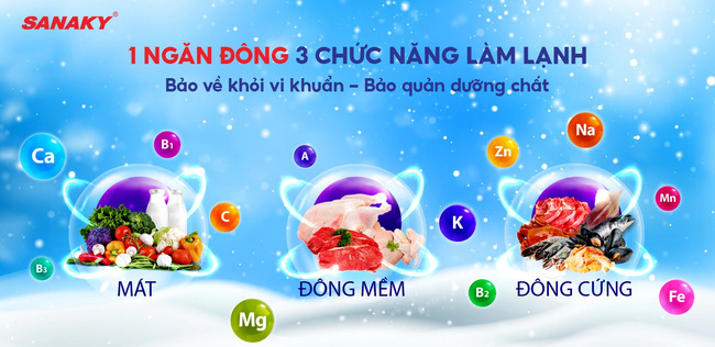 Dễ dàng lưu trữ và bảo quản thực phẩm với 3 chế độ