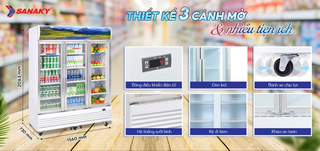 Thiết kế 3 cánh mở cùng nhiều tiện ích