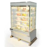 Tủ bánh kem 1m2 kính vuông 5 tầng mới
