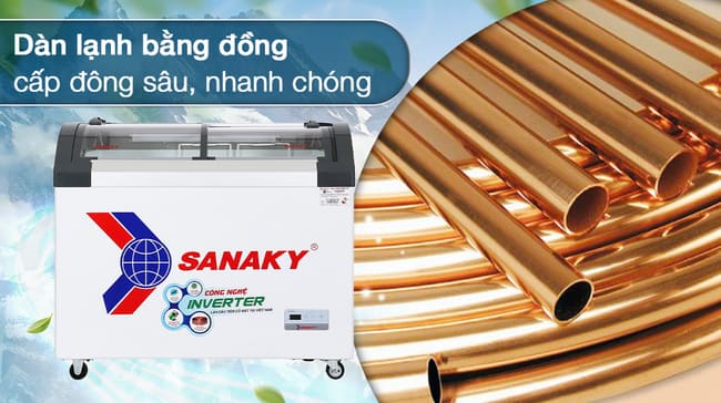 Công nghệ làm lạnh + khử khuẩn + chất liệu dàn lạnh và loại Gas
