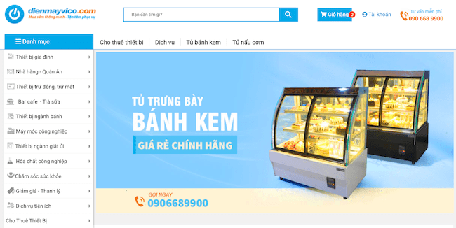 Lựa chọn tủ bánh kem thanh lý TPHCM tại Vico