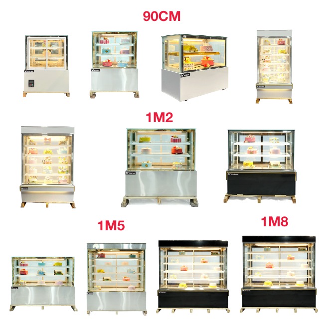 Tủ bánh quán cafe kính vuông