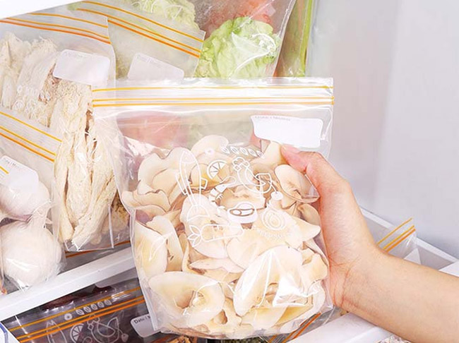 bảo quản thực phẩm với túi zip