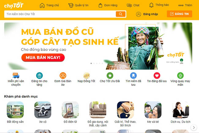 Mua tủ online trên Chợ tốt