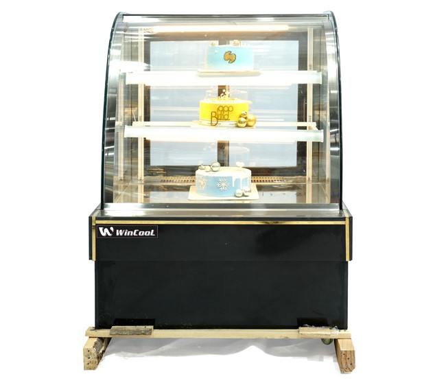 Tủ bánh kem 90cm kính cong 3 tầng Mới