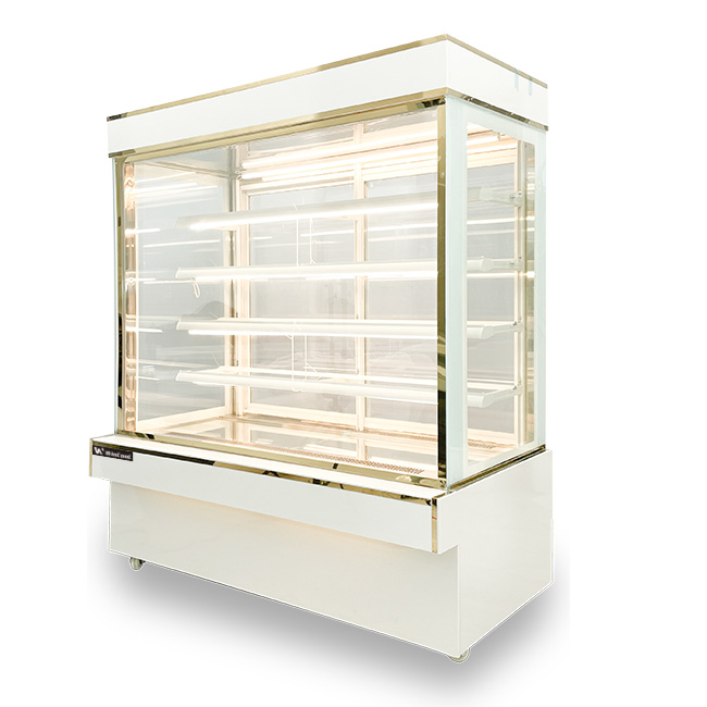Tủ bánh kem 1m5 kính vuông 5 tầng mới