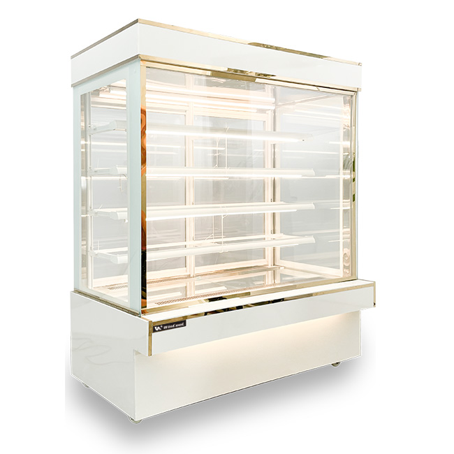 Tủ bánh kem 1m5 kính vuông 5 tầng mới