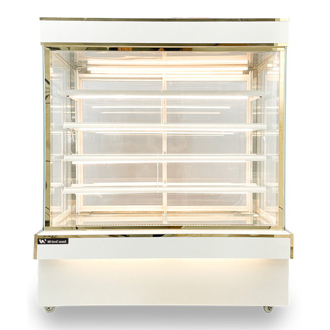 Tủ bánh kem 1m5 kính vuông 5 tầng mới