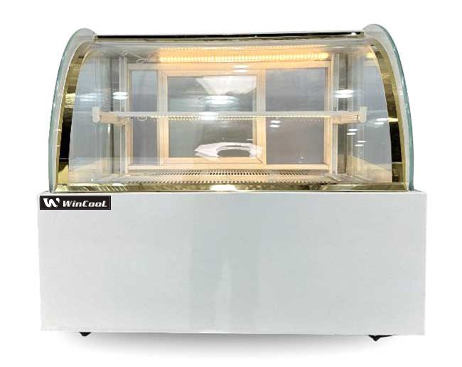 Tủ b&aacute;nh kem k&iacute;nh cong 2 tầng