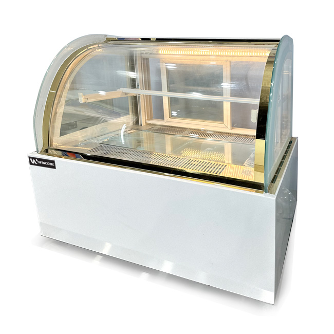 Tủ bánh kem 0.9m kính cong 2 tầng